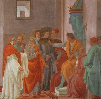 菲利皮諾 利比 Crucifixion of St. Peter and Disputation with Simon Magus before the Emperor Nero